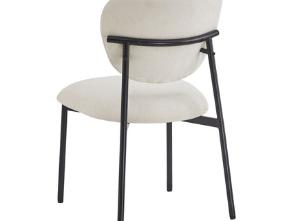 Modern Upholstered Dining Chairs With Metal Legs (Set of 2) - Beige