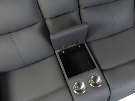 Blanche - Sectional Sofa With LED Lighting And Integrated Speaker - Gray