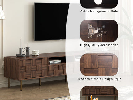 TV Stand With 2 Drawers, Media Console Table, Storage Cabinet With Cable Management