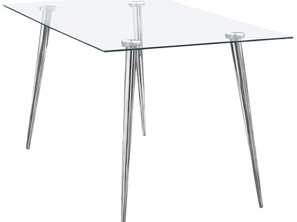 Vendas - Rectangular Glass Top Dining Table - Chrome