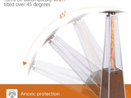 Patio Heater With Detachable Wheels, Protective Cover