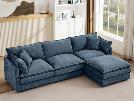 Modular L-Shaped Sectional Sofa With Movable Ottoman