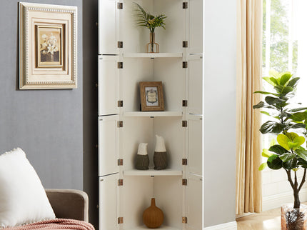 Tall Storage Cabinet With Doors And 4 Shelves For Living Room, Kitchen, Office, Bedroom, Bathroom, Modern