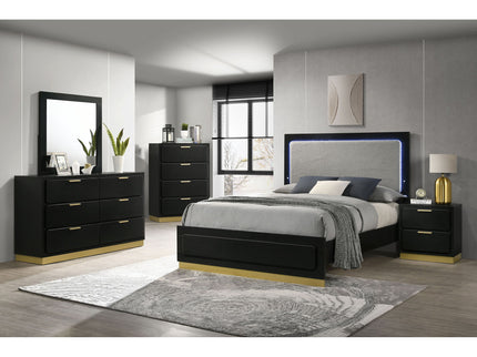 Sophia - Panel Bed With LED Headboard