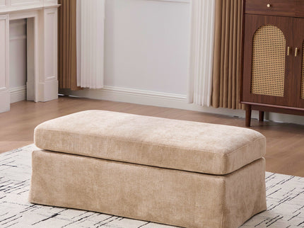 Wide Modern Upholstered Ottoman Foot Stool