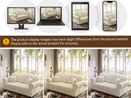 Upholstered Sofa Set With Nailhead Trim And Rolled Armrests, Includes Pillows