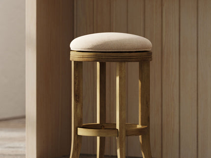 Backless Swivel Stool With Upholstered Seat