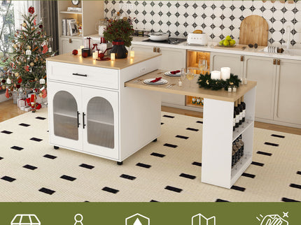 Expandable Kitchen Island With Power Outlet