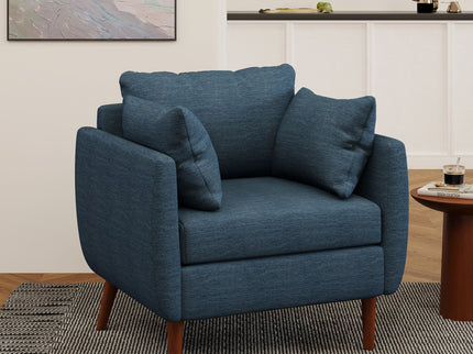 Luminate - Upholstered Fabric Club Chair With Tapered Legs And 2 Accent Pillows