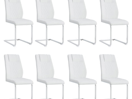 Modern Dining Chairs With Padded Seat, Metal Legs