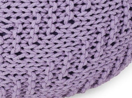 Bordeaux - Knitted Round Pouf Ottoman