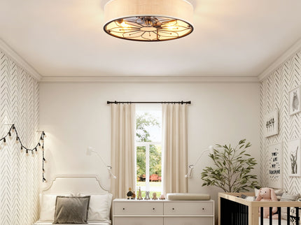 Lotus Bladeless Ceiling Fan With Remote Control For Living Room - Matte Black