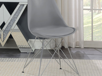 Padded Side Chair And Soft Upholstered Seat (Set of 2) - Gray