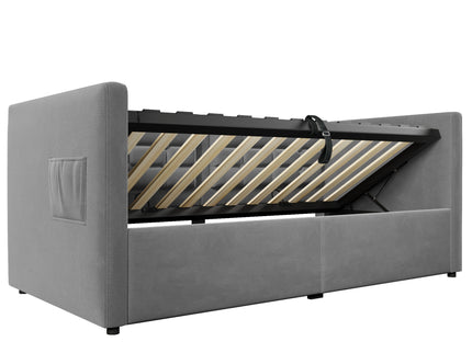 Upholstered Daybed With Hydraulic Storage And USB / Type - C Charging