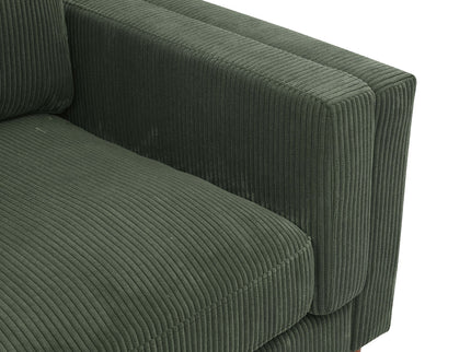 Upholstered Square Arm Sofa - Dark Green
