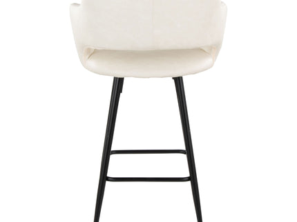 Margarite - Contemporary Fixed Height Counter Stool With Square Footrest (Set of 2)