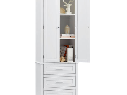 Tall Storage Cabinet With 3 Drawers For Bathroom