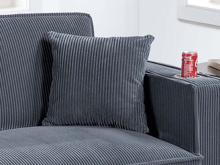Modern Convertible Sofa With Hidden Storage USB Port, Cup Holder