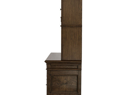 Stigham - 5 Drawer Credenza With Hutch - Oak