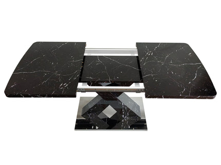 Modern Rectangle Dining Table With Stretchable TopAnd X Shape Legs