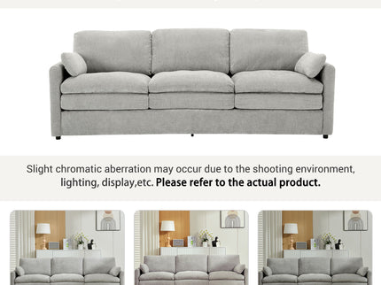 Cozy Upholstered 3 Seater Sofa With Double Cushion