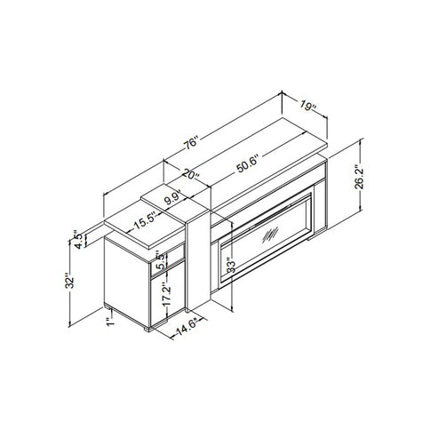 Zorra - Entertainment Unit With Bluetooth Speaker - Gray