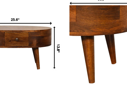 Mini Rounded Coffee Table - Chestnut