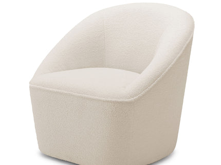 Anson - Swivel Chair With Soft Rounded Back - Off White