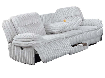 Motion Recliner Sofa With Fold-Down Table, Manual Recline, Charging Station & Cup Holders