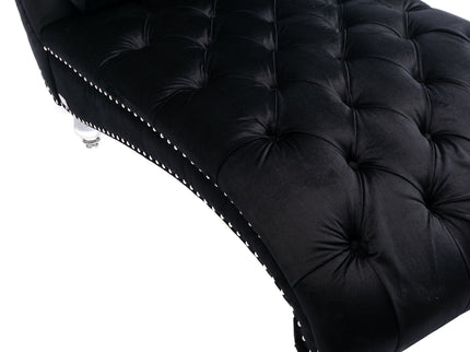 Chaise Lounge Indoor, Button Tufted Upholstered Chaise Lounge Chair With Pillow