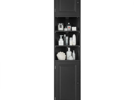 Multi Functional Corner Cabinet With Adjustable Shelves And 2 Doors