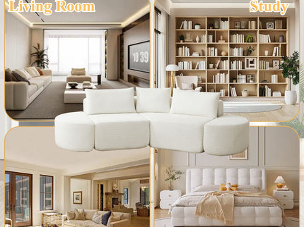 V - Shaped Modular Sofa Set With 3 Pillow