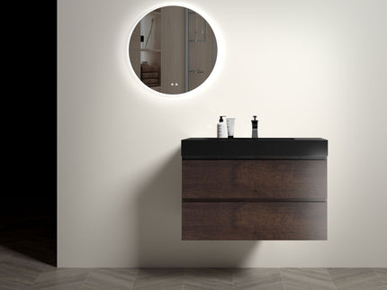 Alice - Bathroom Vanity Wall Mounted With Sink, Large Storage Floating Bathroom Vanity For Modern Bathroom, One-Piece Sink Basin Without Drain And Faucet