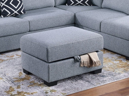 Reversible Sectional Sofa With Built In Shelf And Storage Ottoman, L - Shaped Living Room Furniture
