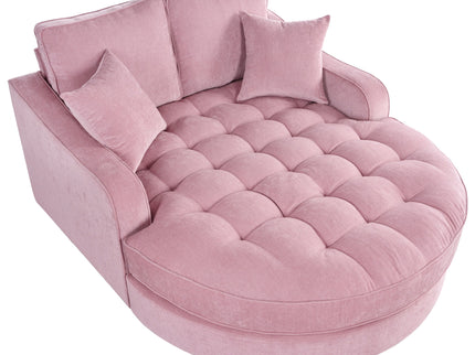 Modern Chaise Lounge Upholstered Sofa Couch With Tufted Seat And Detachable Pillows For Living Room