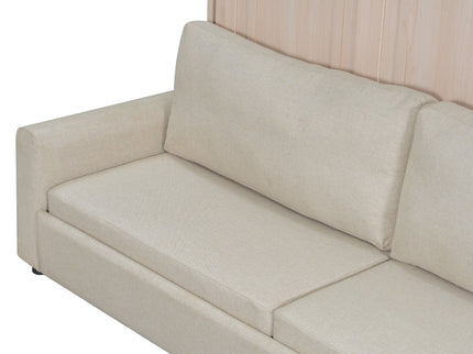 Queen Size Murphy Bed With Sofa And LED - Beige