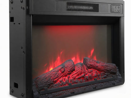 Electric Fireplace Insert Heater With Multicolor Flames, Remote Control - Black