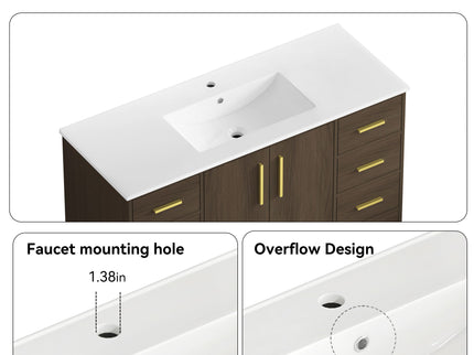 Bathroom Vanity With Abundant Storage 2 Soft Close Doors And 9 Drawers