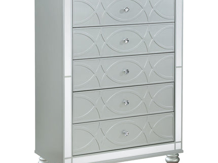 Arabesque - 5 Drawer Bedroom Chest - Silver