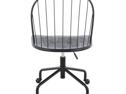 Riley - Farmhouse Adjustable High Back Office Chair - Black