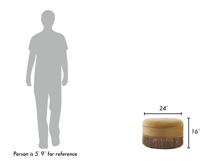 Yolanda - Luxurious Upholstery Round Upholstered Accent Ottoman