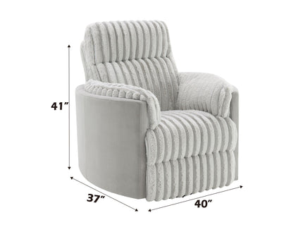 Emee - Corduroy Glider Recliner With Swivel - Gray