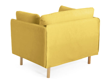 Modern Upholstered Accent Chair With Soft Cushions, Sleek Armrest Design