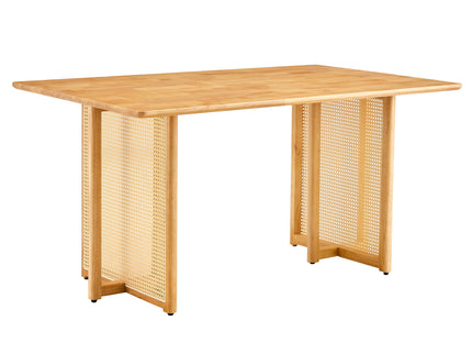 Dining Table With Imitation Rattan Design For Dining Room