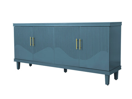 4 Door Cabinet, Large Storage For Living Room - Blue