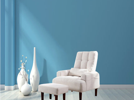 Living Room Sofa Single Chair And Ottoman, Modern Multi-Function Fabric Living Room Sofa Lounge Chair Bed And Stool. Soft Leisure Single Chair Adjustable Into 5 Angles With Sofa Bed