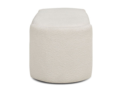 Fuji - Oval Storage Bench, Upholstered - Ivory White