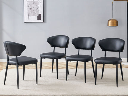 Minimalist Ergonomic Dining Chair With Curved Backres (Set of 4)