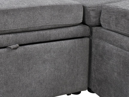 Oversized Sectional Sofa U-Shaped Sofa Couch Pull-Out Sofa Bed With Two Throw Pillows For Living Room