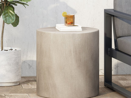 Cylindrical Design, Outdoor Lightweight Concrete Side Table